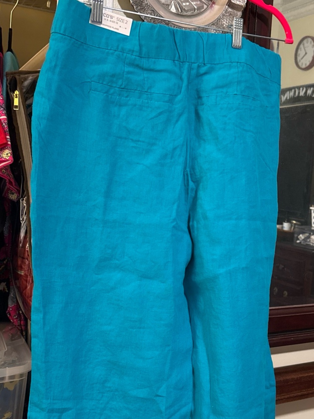 Chico's Teal Cropped Flare Pants Chicos sizing 2 NWT